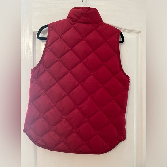 J. Crew NWOT Red Down Puffer Vest with Gold Accent Zippers and Pockets - Picture 4 of 8